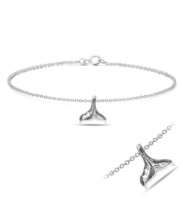 Little Whale Tail Silver Anklet ANK-553